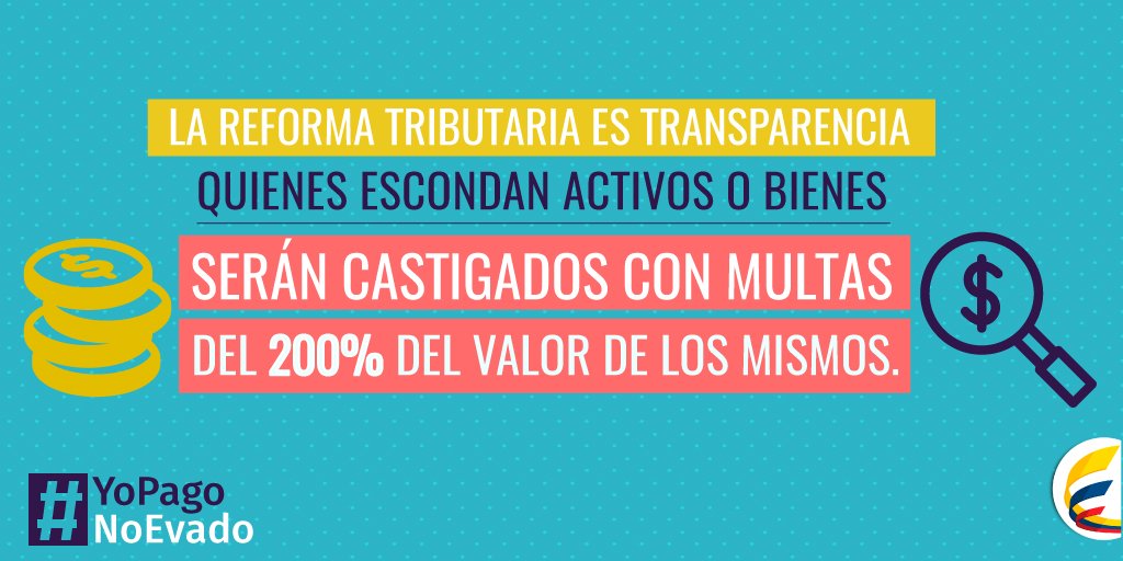 MinHacienda's tweet photo. ¿Qué gana quien cumple con los tributos? Cierra espacio a la evasión y contribuye a la construcción de un mejor país #YoPagoNoEvado https://t.co/d852CW25Jg