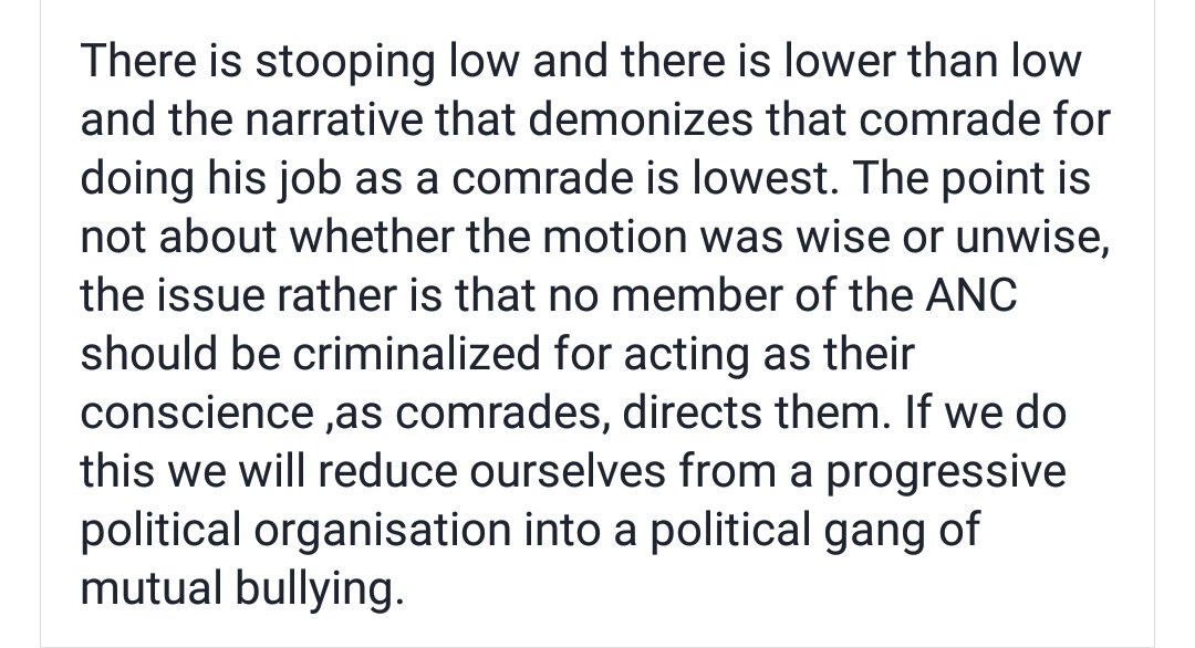 NoncebaMhlauli's tweet photo. Cde Mbulelo Mandlana (former SASCO President) posted this on Facebook earlier today re Derek Hanekom. Quite profound. https://t.co/0KONK1OBHN