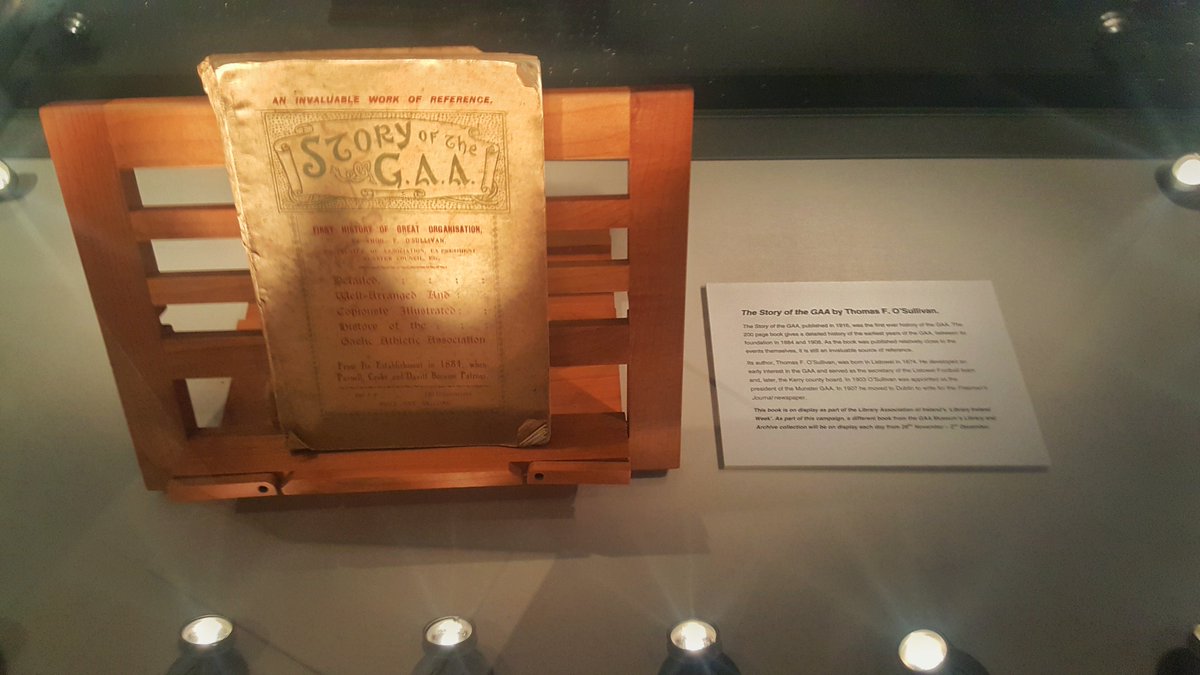 CrokePark's tweet photo. Today's @libraryweek2016 book is 'The Story of the GAA'. Published in 1916, this is the first ever history book of the GAA! #LIW2016 https://t.co/PnizhUqrRl