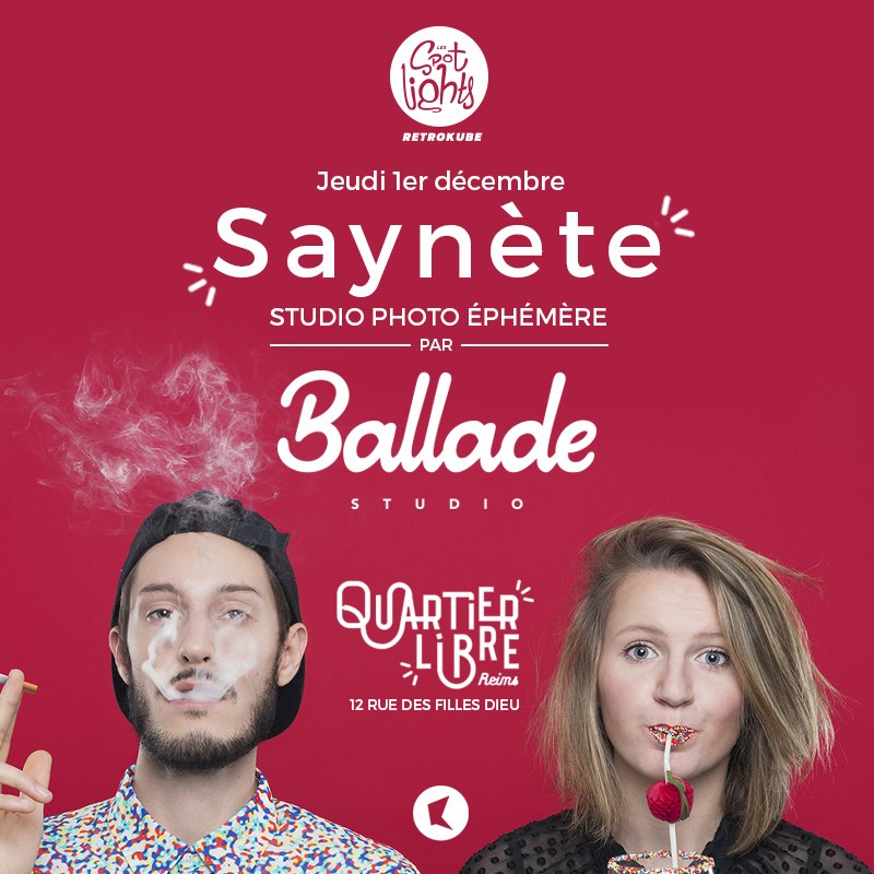 Retrokube's tweet photo. Ce jeudi, @Retrokube présente "Saynète", le studio éphémère par @BalladeStudio au @QuartierLibreRs !!! Venez nombreux ;-) https://t.co/PM8rprHyeJ