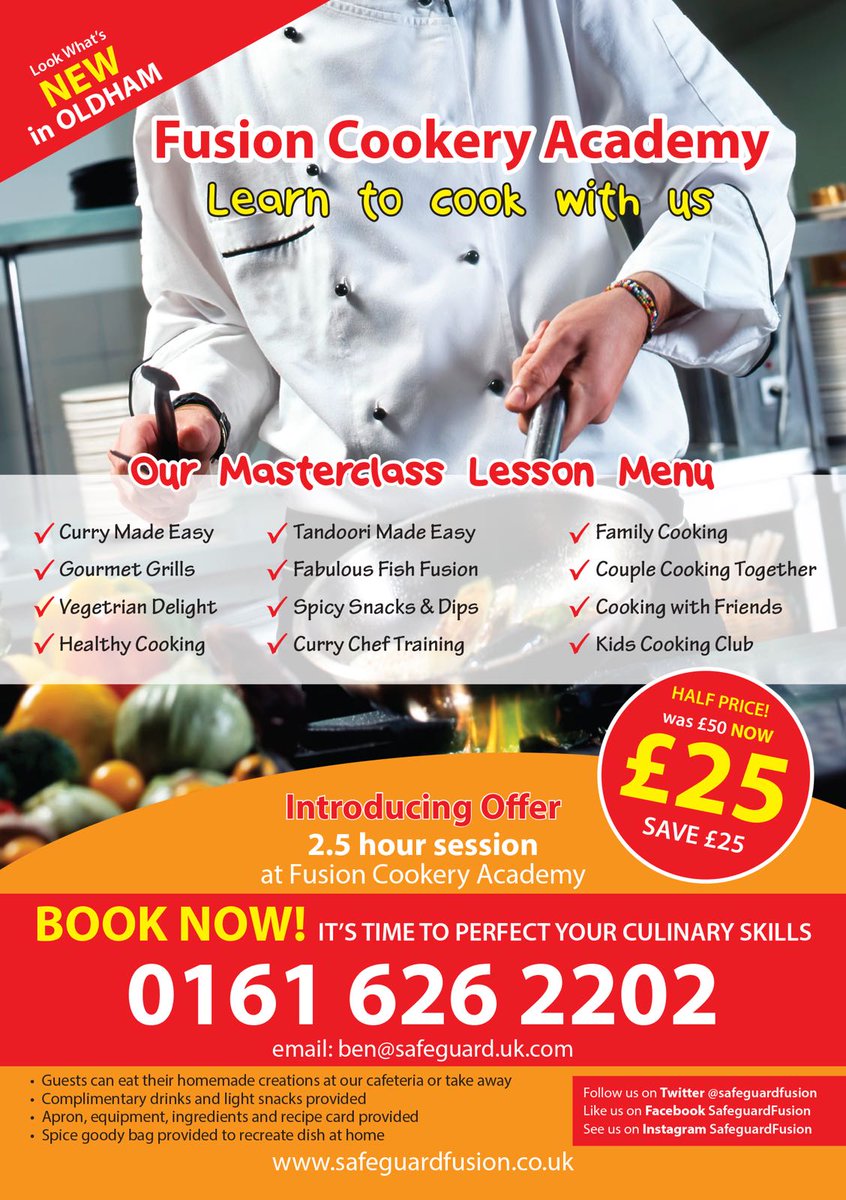troops_jordan's tweet photo. Beat the Monday morning blues with one of our fantastic #cookingmasterclasses here @SafeguardFusion ! Theres something for everyone https://t.co/rlQFur33ON