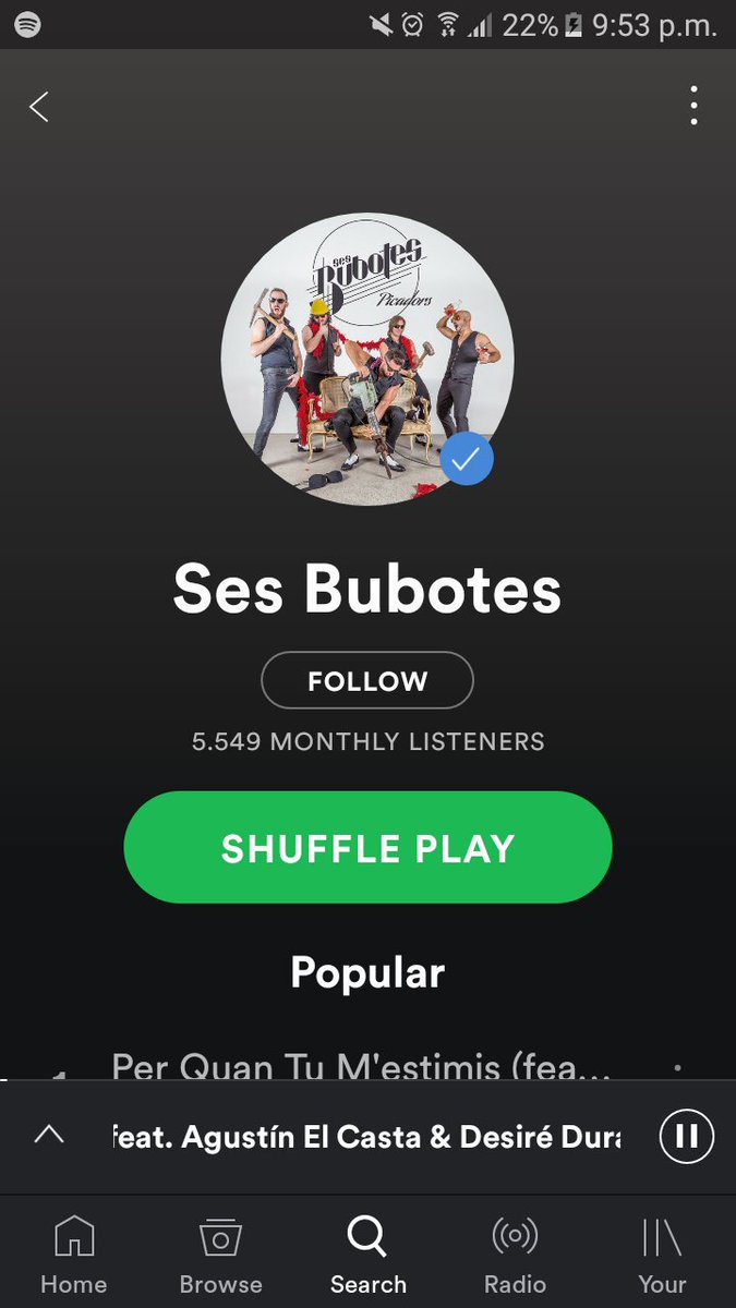 sesbubotes's tweet photo. D'aquí 2 mesos el nostre tercer disc al #Spotify, noves sensacions ens esperen #SesBubotes #3disc https://t.co/llOnyQY347