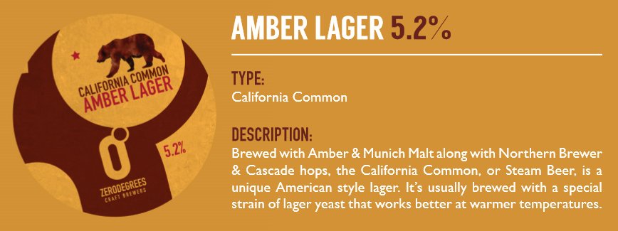 ZerodegreesBeer's tweet photo. On tap right now for #FirstSips - our limited-edition Amber Lager, perfect for post-work celebrations on a Monday. Or Tuesday. Wednesday... https://t.co/tyZGe4xvhi