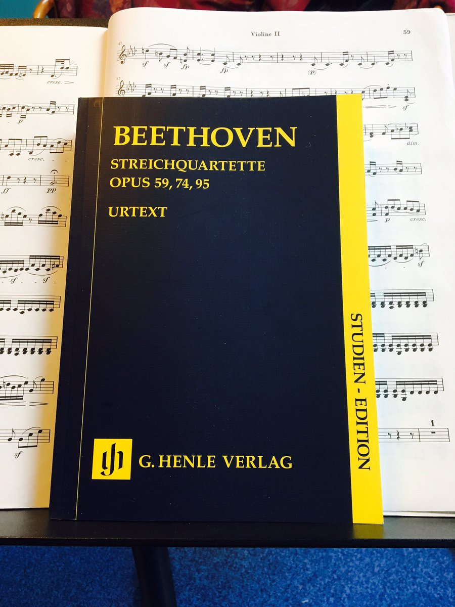 GabLeMagadure's tweet photo. À l'attaque d'un nouvel opus aujourd'hui! #Beethoven #genie #op95 #QuatuorEbène @raphmerlin @BoisseauAdrien https://t.co/YjXBRrQfoZ