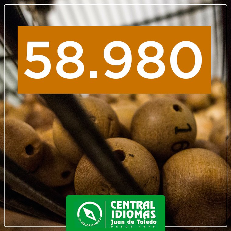centralidiomasj's tweet photo. En Central Idiomas Juan de Toledo tenemos participaciones de 5€ sin recargo del número 58.980. ¿Te gustaría tenerlo? Pregúntanos #Albacete https://t.co/U4x0Cu5WBl