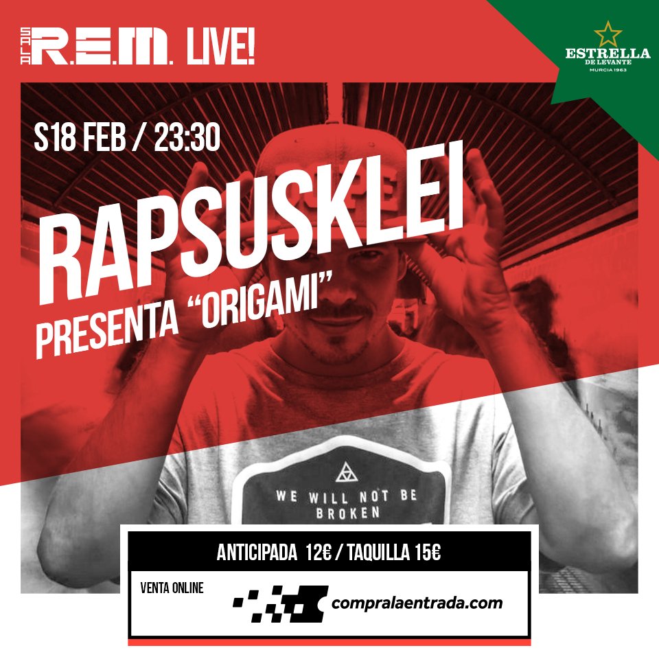 ¡El 18 de Febrero tendremos a <a href="/RAPSUSKLEI1/">RAPSUSKLEI</a> presentando su nuevo disco "Origami"! bit.ly/2gndCCK