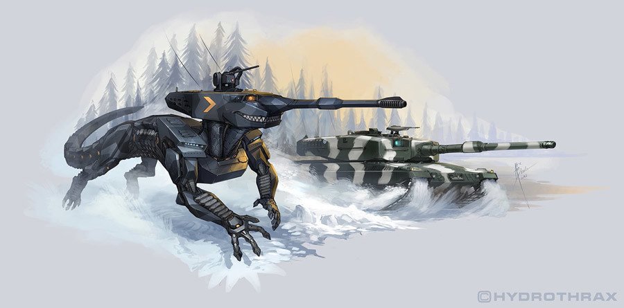 RT_com's tweet photo. 'The Biomechs': US artist revisions Russian military vehicles https://t.co/IJT1oDfbgt https://t.co/PVgIvrOSrh
