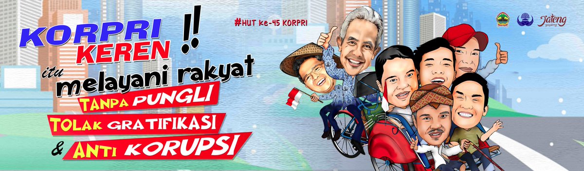 KORPRI KEREN itu Melayani Rakyat Tanpa Pungli, Tolak Gratifikasi &amp; Anti Korupsi #hutKorprike45 #KORPRI2016 #KORPRIKEREN <a href="/ganjarpranowo/">Ganjar Pranowo</a>