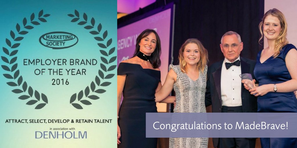 Denholm_Tweets's tweet photo. Congratulations to #awardwinning @MadeBrave for taking home the @MarketingSocSco Employer Brand of the Year 2016 trophy! #standydinner https://t.co/BO6fYb1G3t