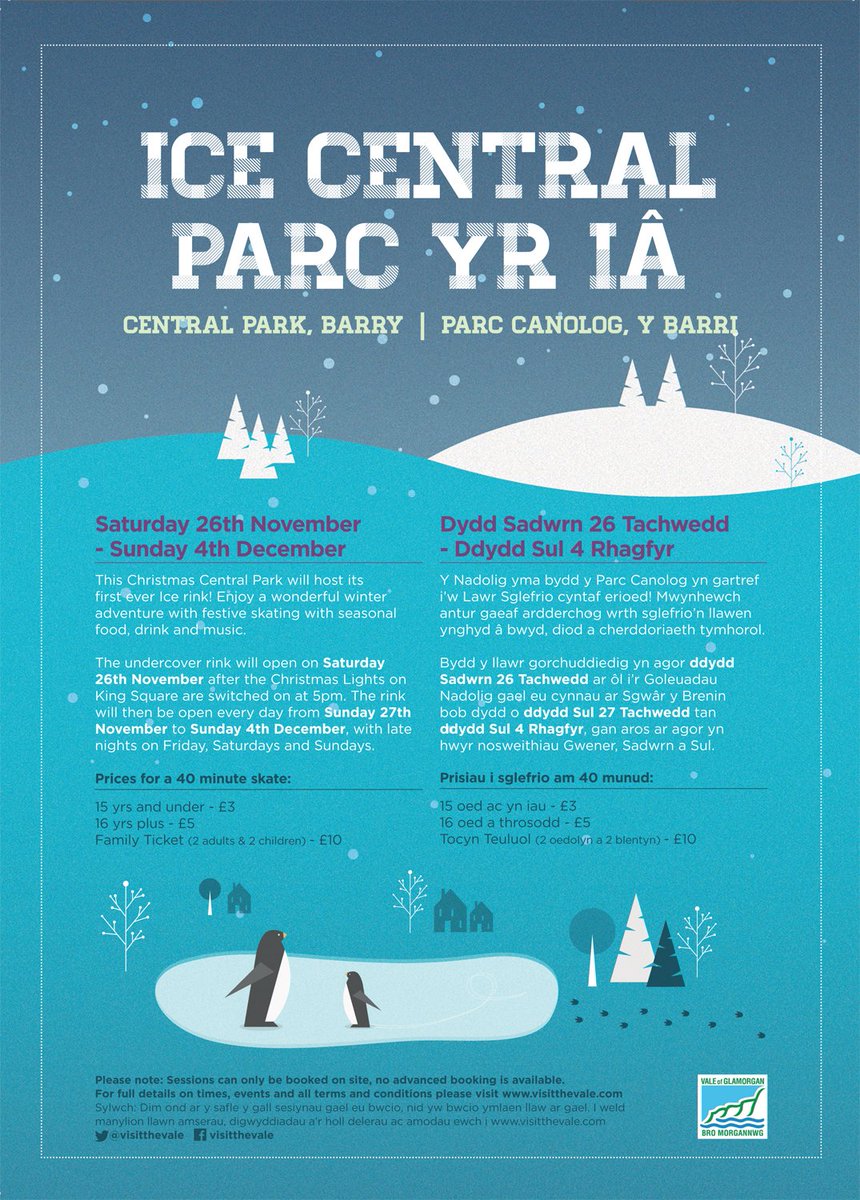 WeAreVoice's tweet photo. Visit #IceCentral for #festive skating and seasonal food, drink and music.Located at Central Park, Barry until Sunday 4th Dec https://t.co/WPPqG6HvoE