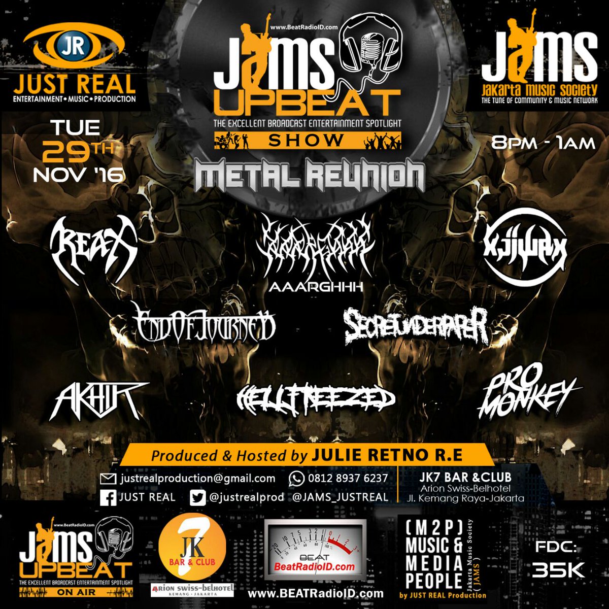 Jakartaaaaaa !!!
Besok malam kita meliar di JK7 Bar &amp; Club, Swiss Bell-Hotel Kemang, Jaksel.
See on the pits \m/

#Jams #Secretunderpaper