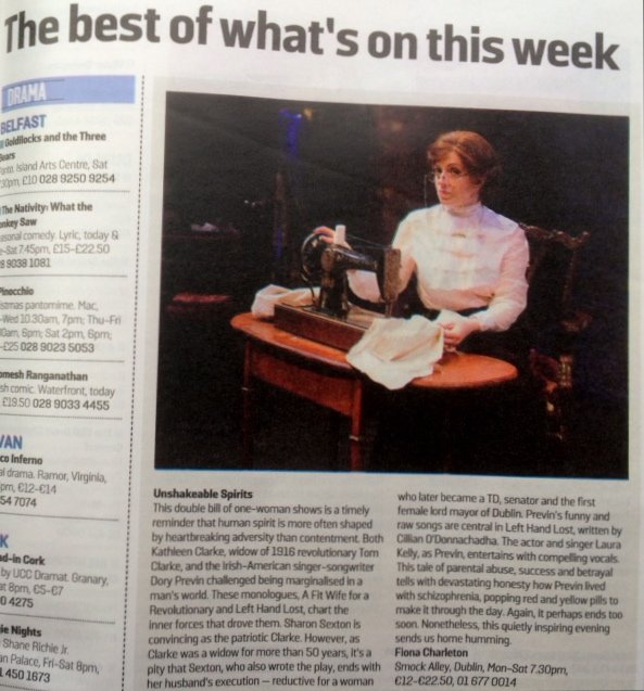 DoryPrevinLHL's tweet photo. Great coverage in @ST_Culture yesterday! Only 6 shows left @smockalley ends Sat Dec 3rd-https://t.co/yYJvhz6pN8 @kclarkeplay1916 #theatre https://t.co/eg3C9fmh7a