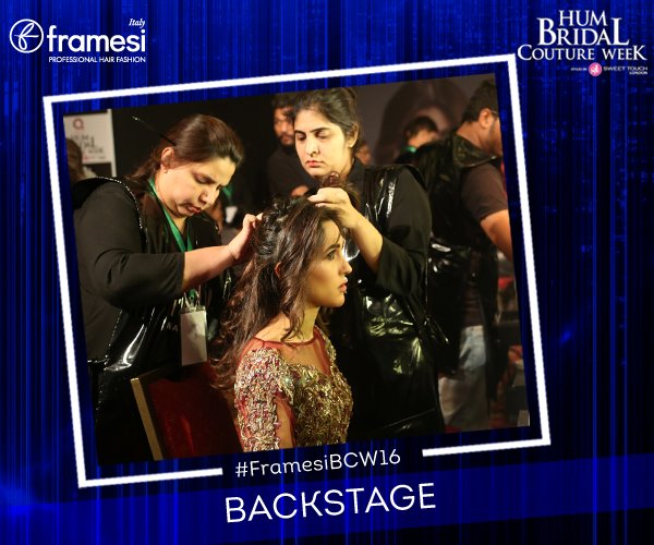 FramesiPK's tweet photo. Mira Sethi gets her hair done backstage @BCWPakistan 2016 before she walks on the ramp! #QHBCW #FramesiPK #FramesiBCW16 #kryolanpk https://t.co/BQMmQ2sy7t