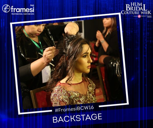 FramesiPK's tweet photo. Mira Sethi gets her hair done backstage @BCWPakistan 2016 before she walks on the ramp! #QHBCW #FramesiPK #FramesiBCW16 #kryolanpk https://t.co/BQMmQ2sy7t
