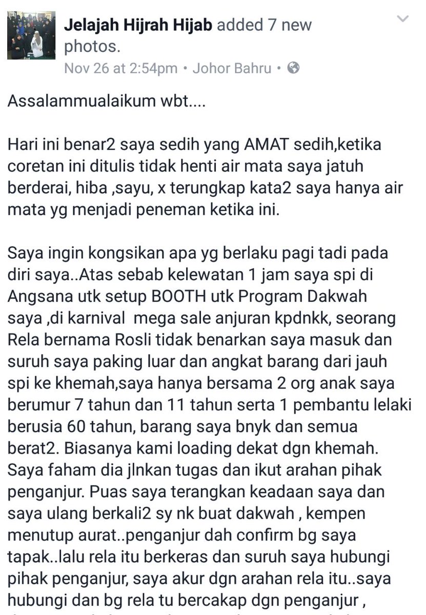 abgzulfikar's tweet photo. Cik Diana dan pihak Jelajah Hijrah Hijab dgn sngaja mmviralkn crita utk mngaibkn aggta RELA yg mnjlnkn tugas dan mnuduhnya mngugut pnganjur. https://t.co/zuIQJcpWHR