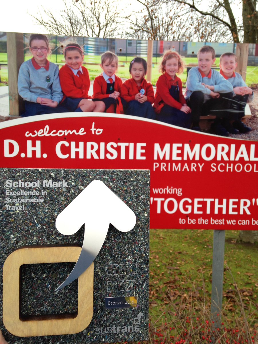 JohnnyMcCrystal's tweet photo. At @dhchristiemps today to present their @sustrans #SchoolMark Bronze award. Well done! @Coleraine_Times @marmaduke363 @SustransNI https://t.co/nXhK4AIT6d
