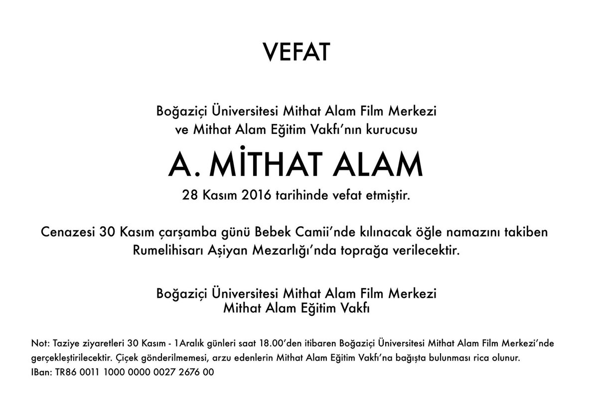 Kurucumuz Mithat Alam'ı kaybettik