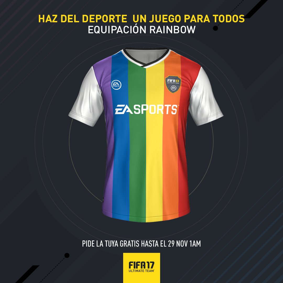 easportsfces's tweet photo. ¡¡Muestra tu apoyo llevando en FUT la equipación #RainbowLaces!! ¡Ahora gratis por tiempo limitado! https://t.co/efvXVGBMFj