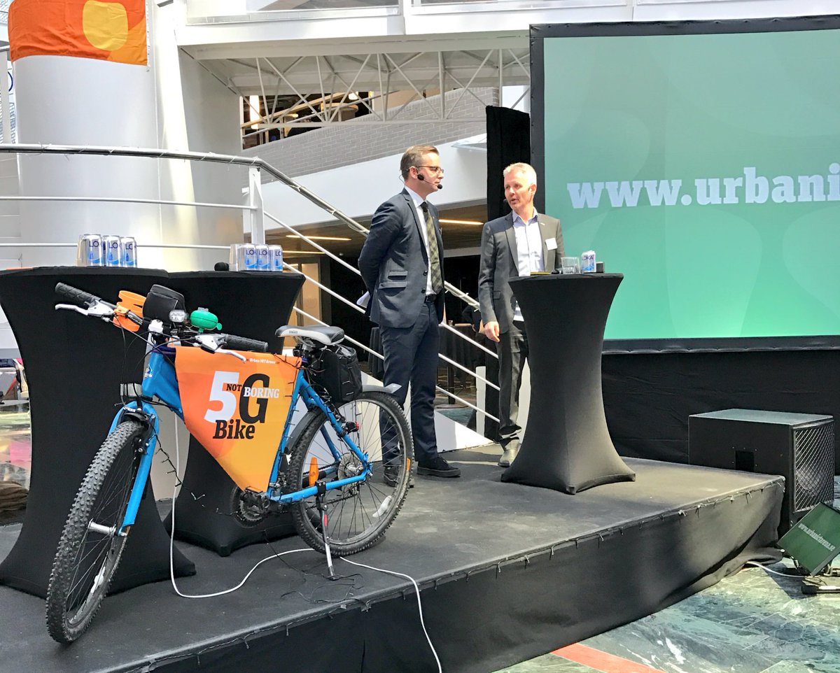 UrbanICTArena's tweet photo. The Minister of Enterprise held a #notboring speech during th inauguration today. The @NotBoring5GBike feels very supported! #urbanictarena https://t.co/WxsU8UVPcB