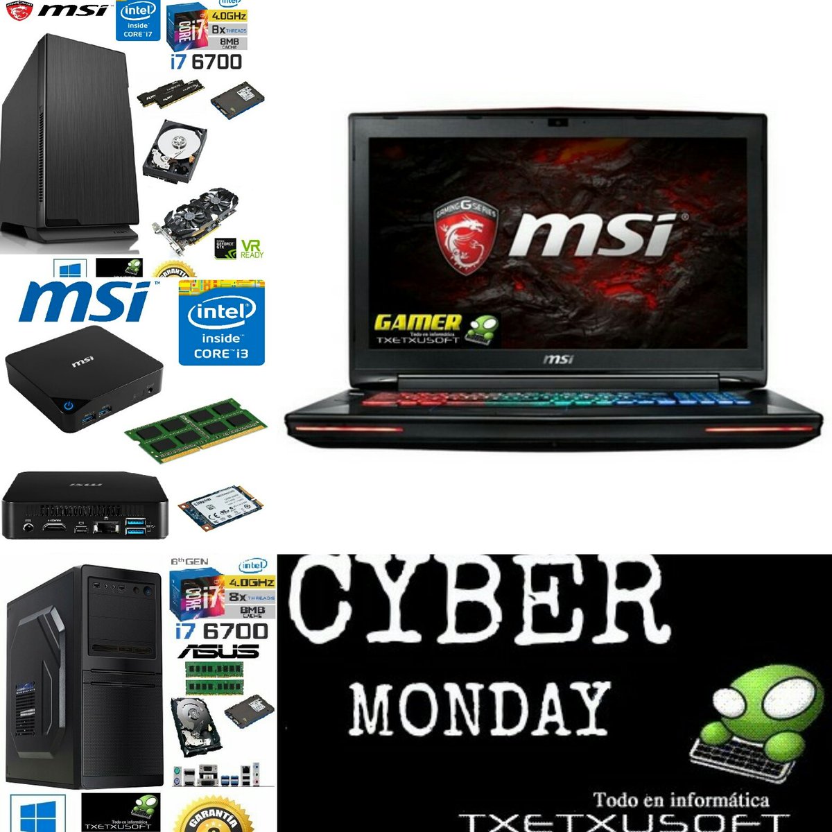 No te pierdas nuestras #OFERTAS de #CyberMonday txetxusoft.es/cyber-monday-2… #cyberlunes .@MSI_IBERIA .<a href="/ASUS_ib/">ASUS España</a> .<a href="/pccomponentes/">PcComponentes</a> .<a href="/ASUSROGES/">ROG España</a>