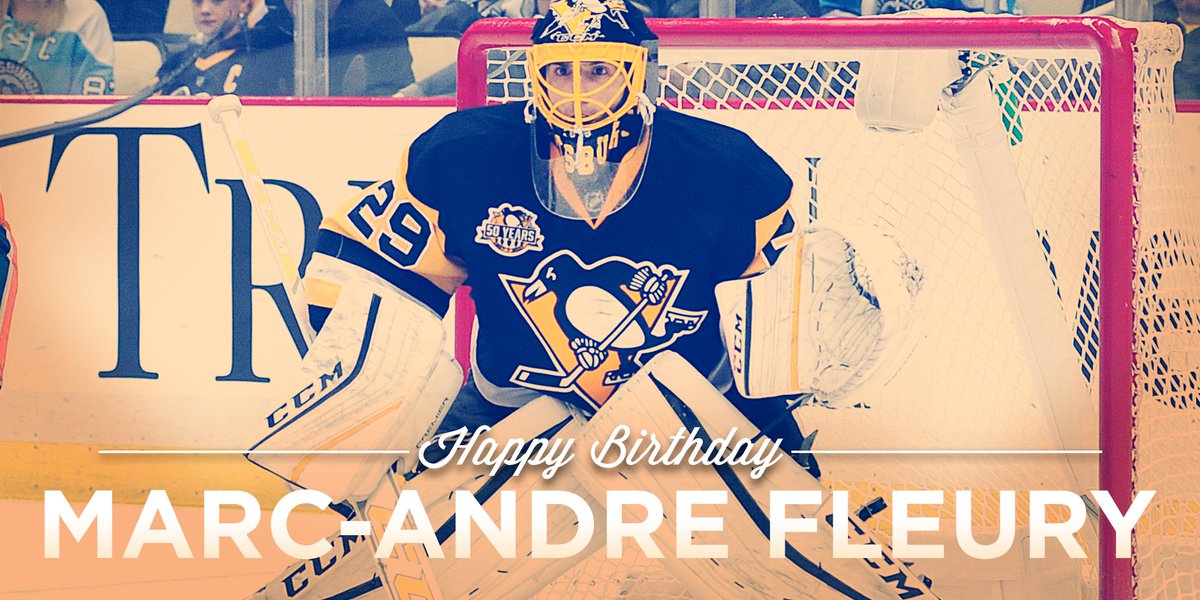 Happy Birthday to @Penguins goaltender, Marc-Andre Fleury!