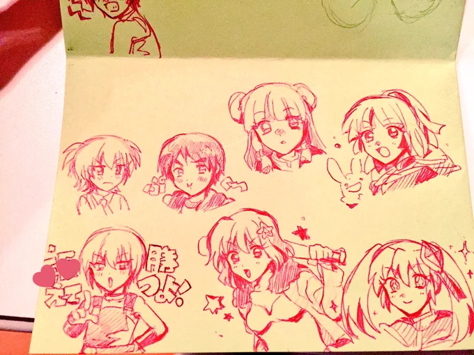 女の子描く練習していた 