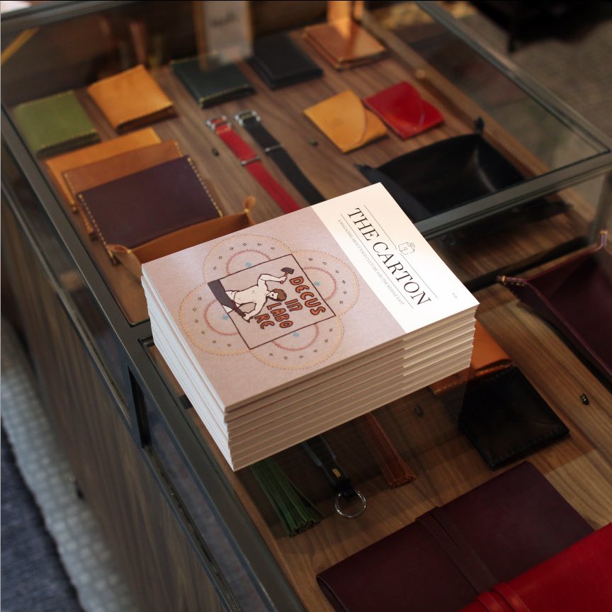 MadeByNative's tweet photo. The #CartonMagazine , issue no. 14 available from the atelier. 
Biannual, about food culture and Middle East.
#MadeByNative https://t.co/ITCsQw0JQo