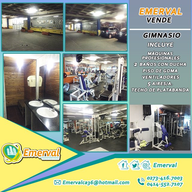 emervalbns's tweet photo. #Emerval Vende IMPORTANTE #Gimnasio del Estado #Barinas Totalmente equipado Buena Ubicación en el #CCCima Baños con Cubículos de Ducha https://t.co/5Z1gJs9uMG