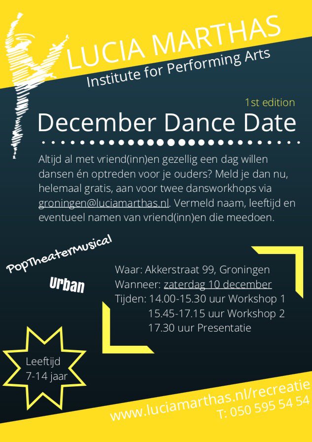 December Dance Date 10/12/16 | kids Groningen en omgeving opgelet: wil je met vriend(inn)en gratis #dansworkshops volgen? Meld je snel aan!