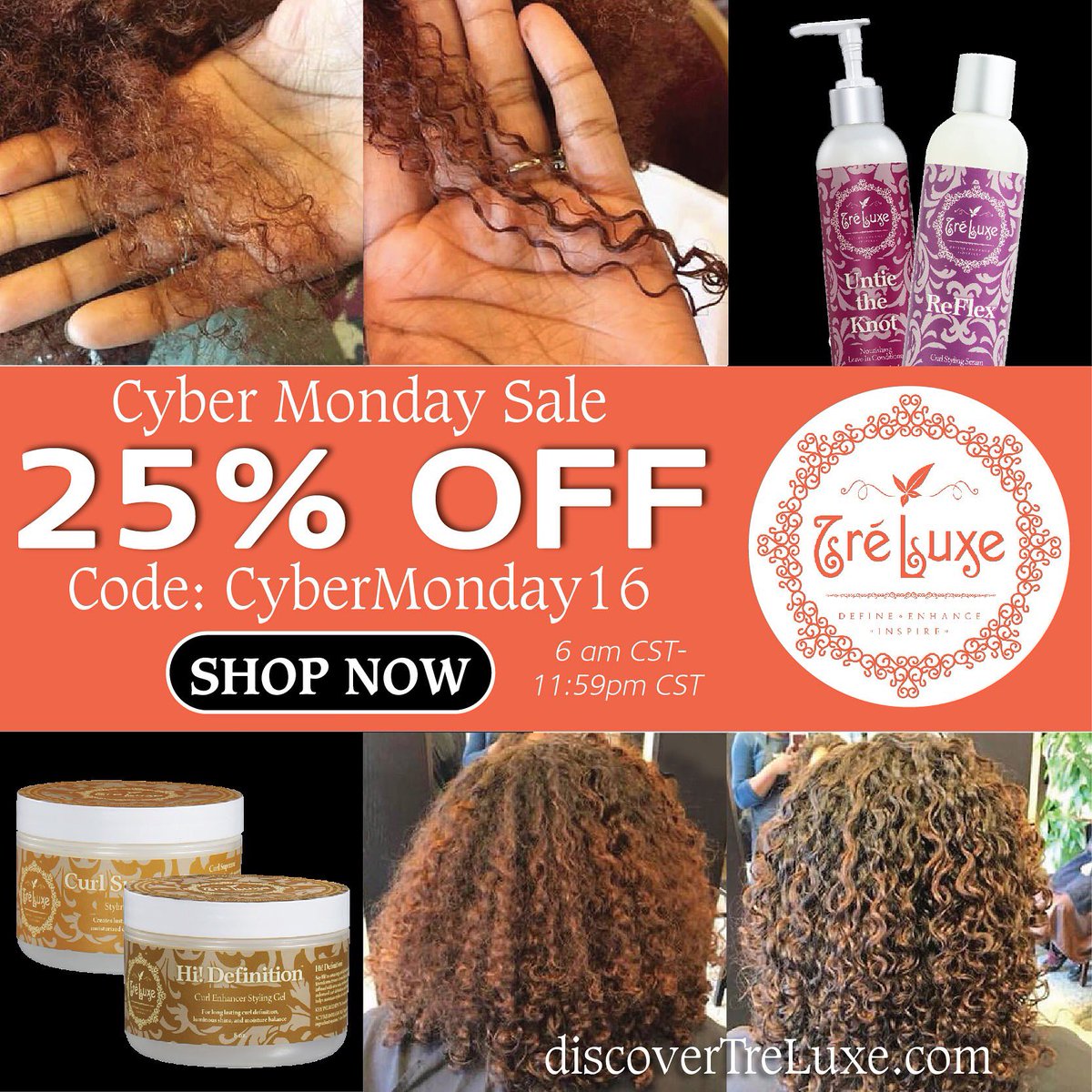 Our #CyberMonday Sale 💻is now live @ discoverTreLuxe.com 😉| 25% OFF w/code: CyberMonday16 . | #discoverTreLuxe #realresults #Orderup!