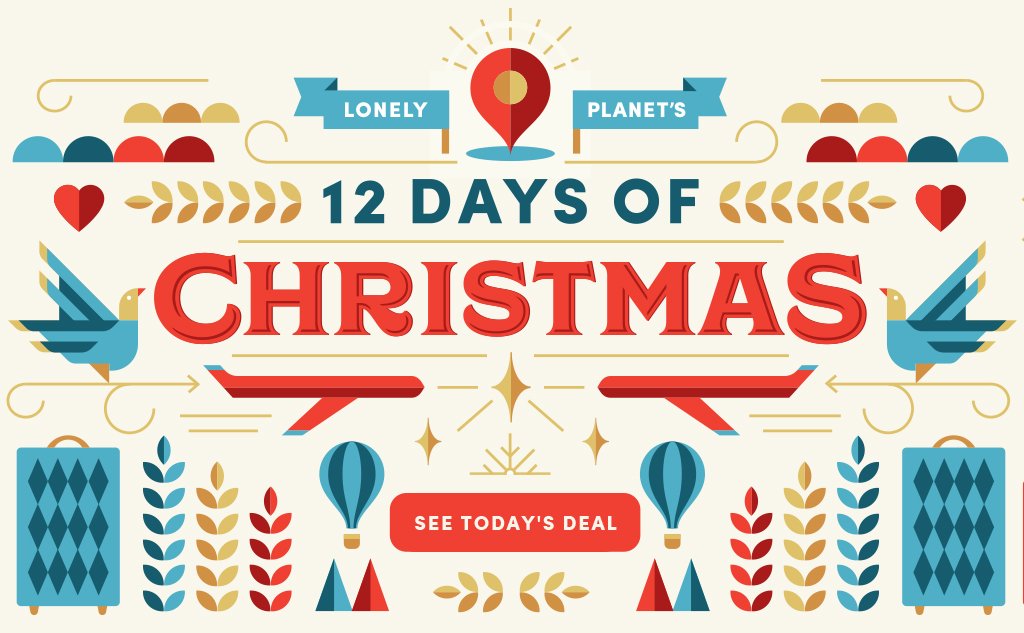 lonelyplanet's tweet photo. Get set for an adventure! We've got 12 days of Christmas deals coming your way. Check out today's deal here: https://t.co/LFXvhCsPET https://t.co/tgeptdHKLj