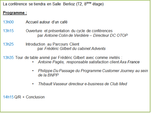 ParcoursClients's tweet photo. "Pourquoi s'intéresser au #ParcoursClient? Quelle valeur ajoutée?" demain 13h-1ère conf de la Value Fab @AXAFrance avec @BNPParibas @ClubMed https://t.co/xw8MNUZlxN