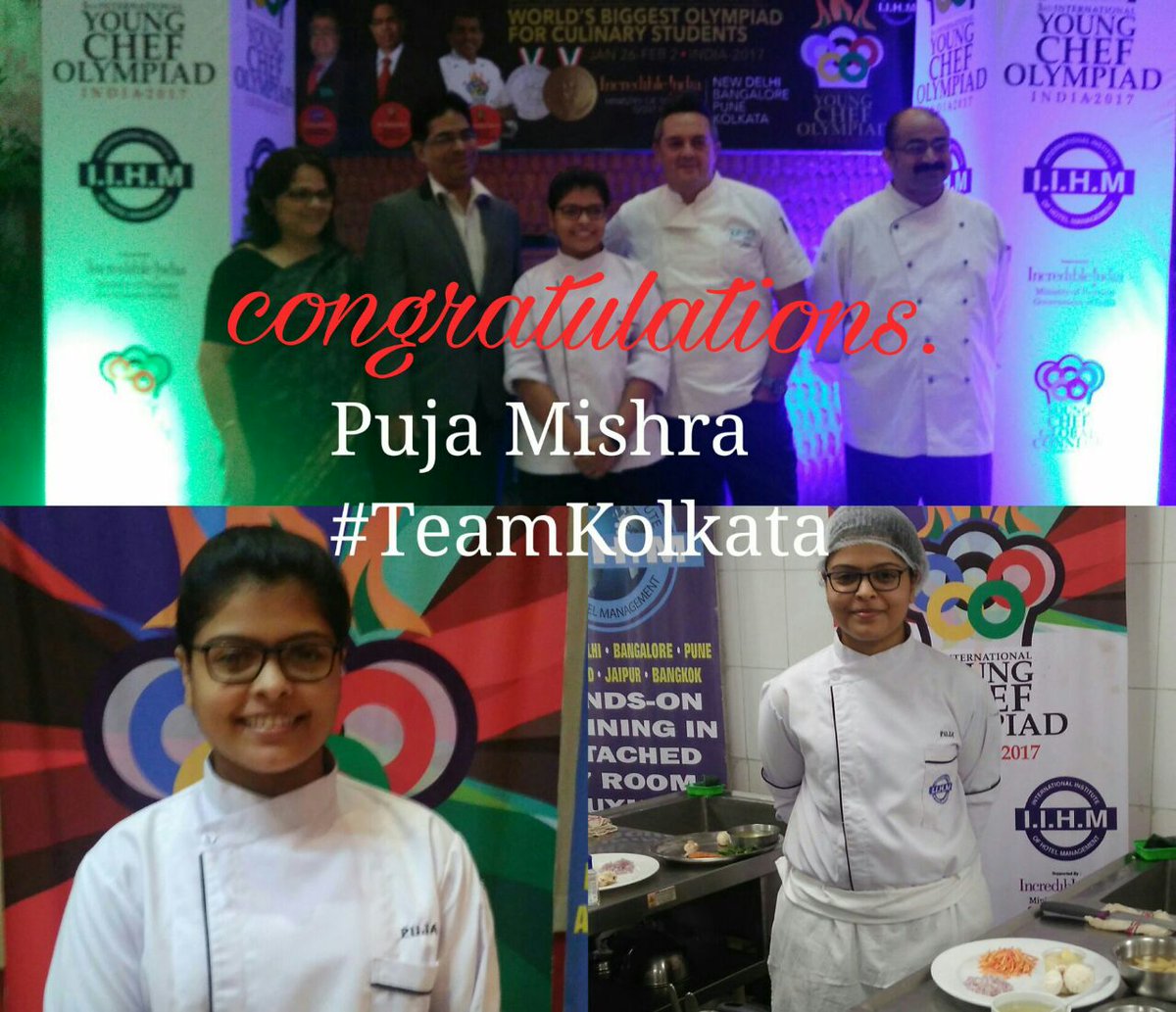 ajitfnb's tweet photo. Let's welcome #chef #PujaMishra from #IIHMKolkata,
Representative of #India @ycolympiad @IIHMHOTELSCHOOL #HospitalityRocks #chefcomp. https://t.co/H4S4A8RtsO