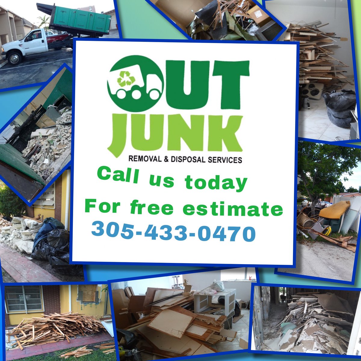 outjunk's tweet photo. 🏡Out Junk Removal Recycling & Waste Service •📞call us for free estimate •Miami Dade / Broward #constructionmiami #stone #debris #realtor https://t.co/289weprtjW