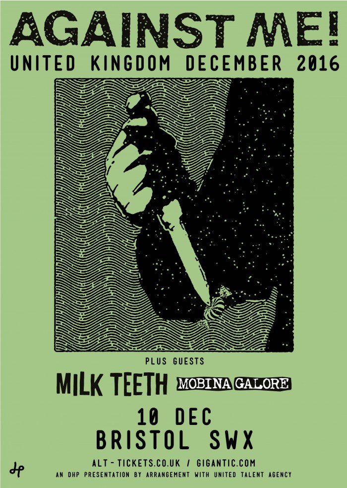 Not long now until <a href="/againstme/">Against Me!</a> come to SWX! Plus support from <a href="/MILKTEETHPUNX/">MILK TEETH - NEW ALBUM OUT NOW!</a> &amp; <a href="/MobinaGalore/">Mobina Galore</a> - Get your tickets here: bit.ly/againstmeSWXti…