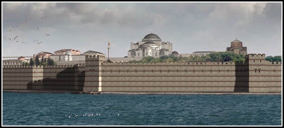 Reconstructions of #Constantinople: Sea Walls (Source: @byzantium1200)