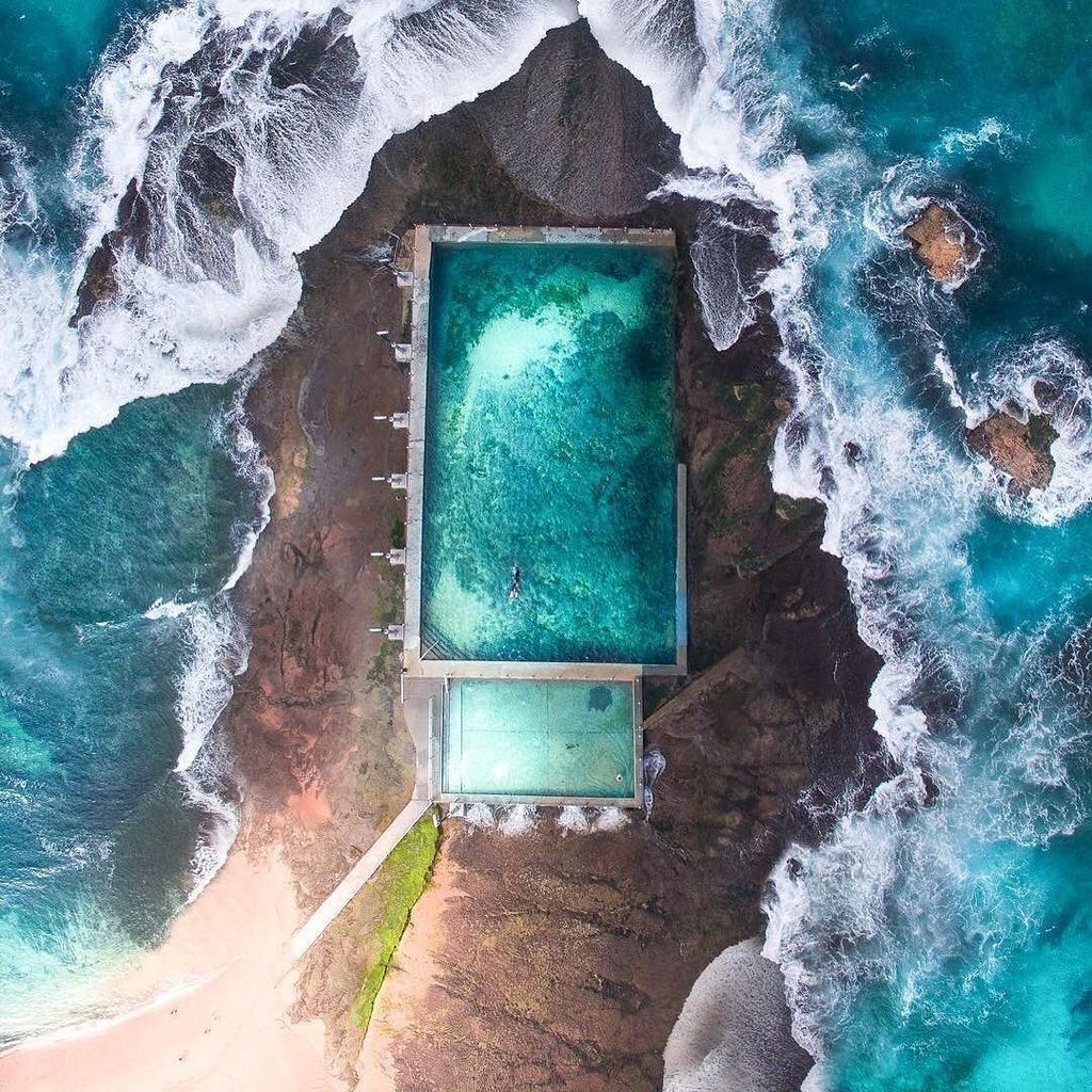 fubiz's tweet photo. Pool Surrounded by the Sea by @gabscanu #fubiz #drone #seapicture #amazingpool #photograph… https://t.co/NXCBHQkXi0 https://t.co/DjxXogy8Zg