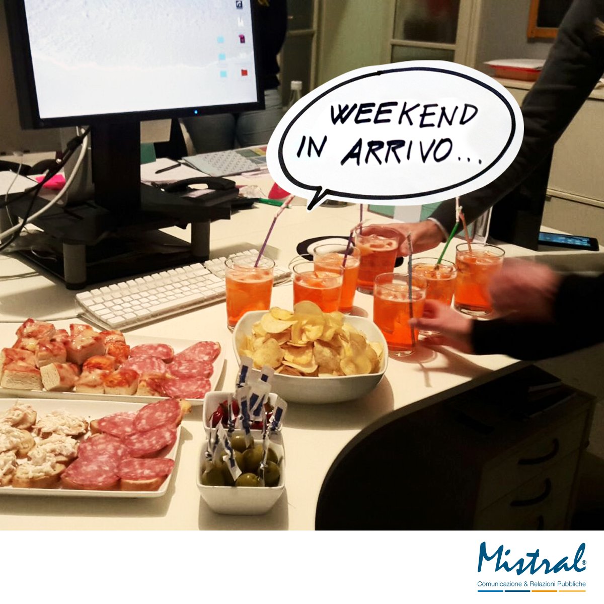 MistralPubbli's tweet photo. Lo sentite questo profumino? E si…c’è odore di weekend nell’aria! https://t.co/s5zzliQIuw