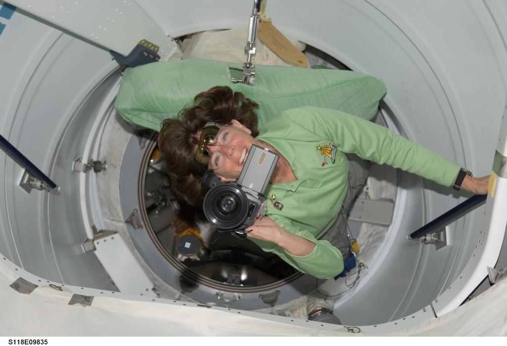 NASAhistory's tweet photo. #HappyBirthday to Educator Astronaut Barbara Morgan who flew on the Shuttle Endeavour STS-118 to the @Space_Station. Now @boisestatelive https://t.co/iWBPlDQmng
