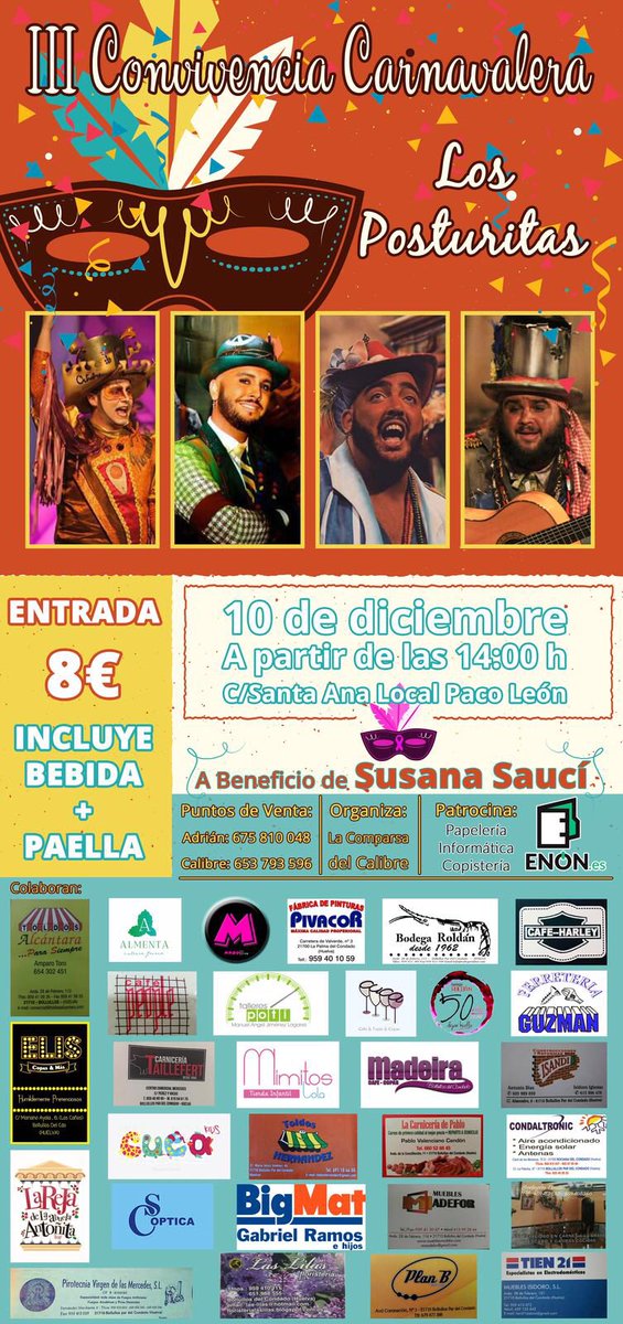 ¿Aún no tienes tu entrada? Recuerda que el aforo es limitado. 🎭🎭🎭 Nos vemos el 10 de Diciembre. @LosPosturitas