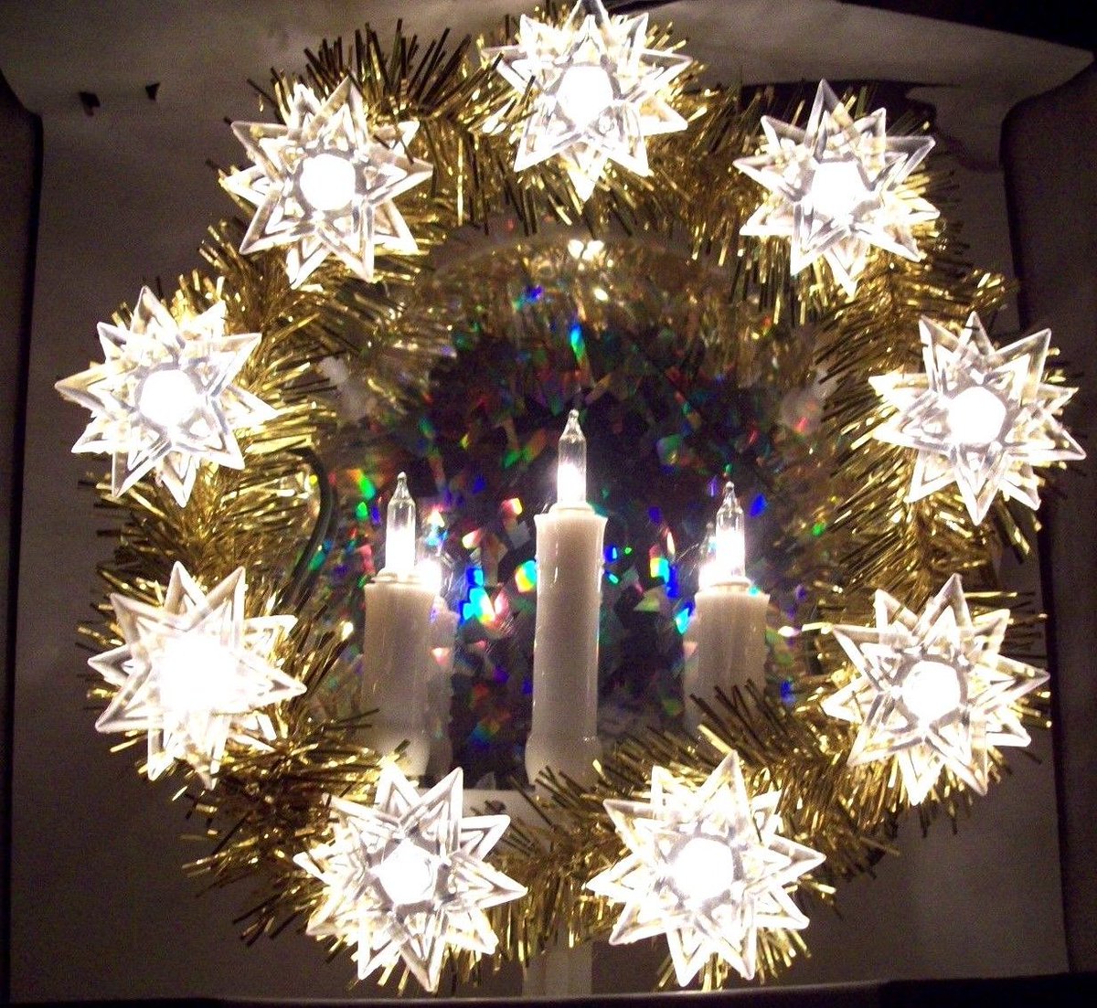 RETROSpidycents's tweet photo. TWO (2) NEW #CHRISTMAS LIGHTED GOLD SILVER TREE TOPPERS CANDLES WHITE &amp; MULTI  #christmastree https://t.co/Zcs3wOLa9p https://t.co/uMsMACyZSI