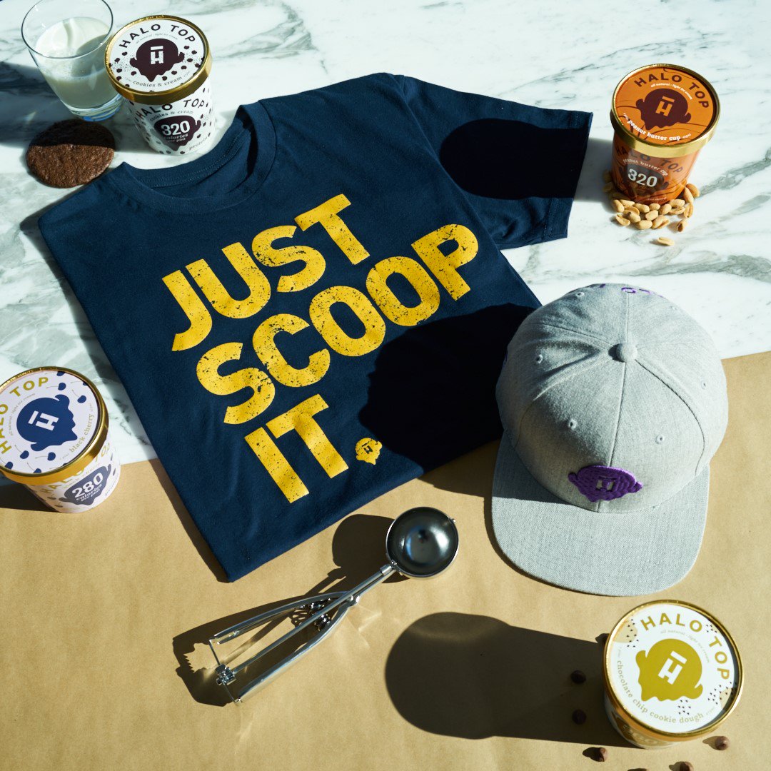 HaloTopCreamery's tweet photo. #CYBERMONDAY Giveaway! Score this Halo Top tee, snapback and 4 FREE pints! Like and RT to enter. US residents only https://t.co/JYZ6jci3Om