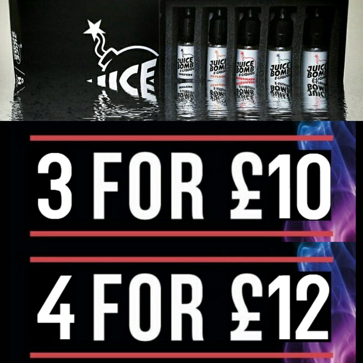 SteamTavern's tweet photo. Amazing price!
#juicebomb #eLiquids #ejuice #vape #VapeWithBenefits #vaping #vapefam #Vapenation #vapedeals #vapecommunity https://t.co/a2lGBjv50d
