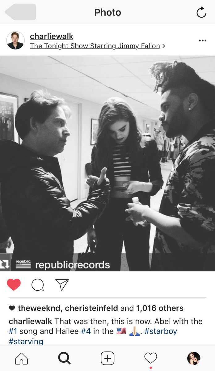 HaileeSteinfeld's tweet photo. Unreal. 

@charliewalk @theweeknd 

#STARVING
#STARBOY https://t.co/QgchhDhQ6Z
