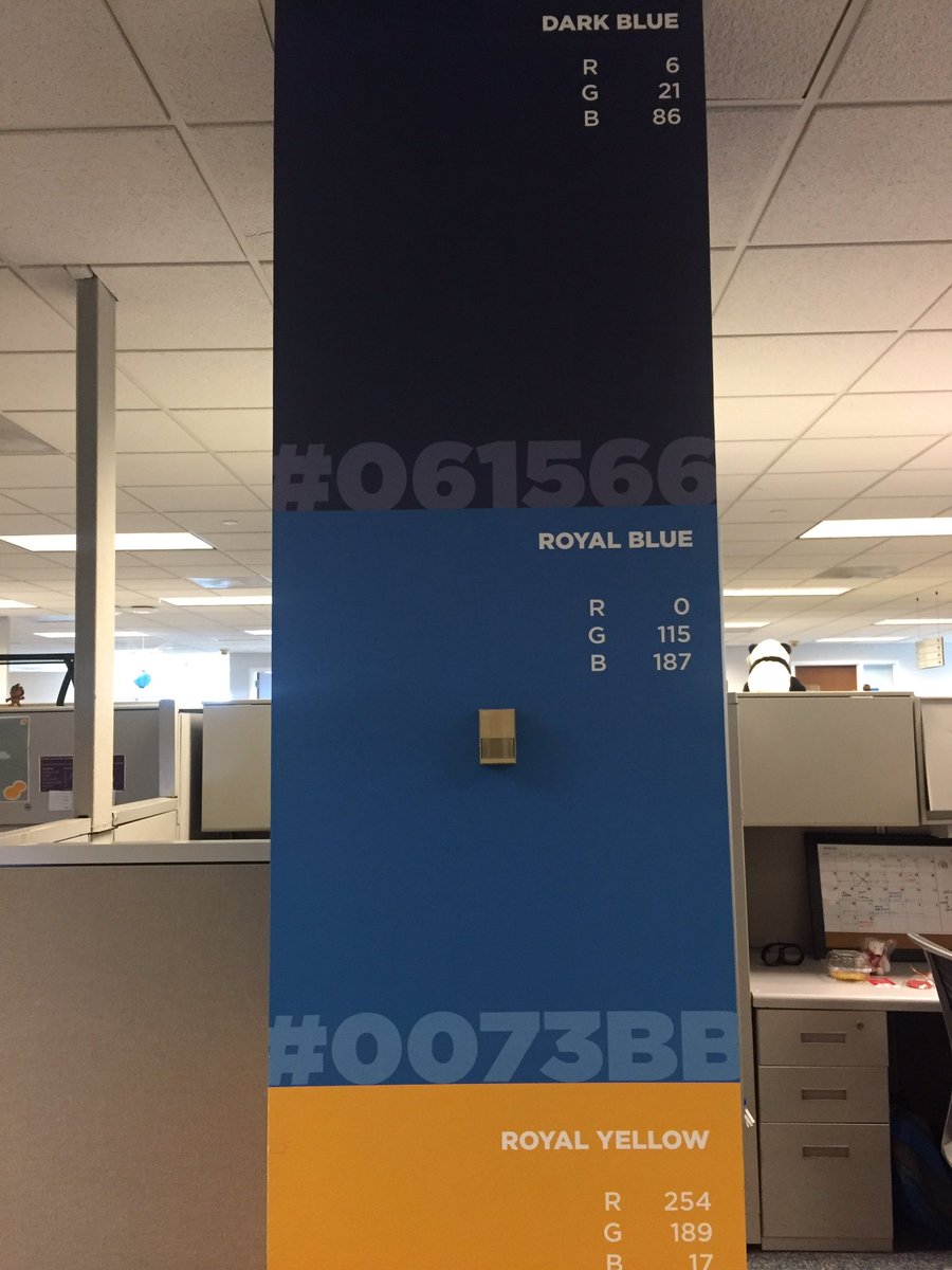 ladyleet's tweet photo. Royal Caribbean HQ - Branded colors directly on pillars! Visiting for @ngcruise! 2 #angular2 apps already in production! #angularjs https://t.co/4i8iie4kP7