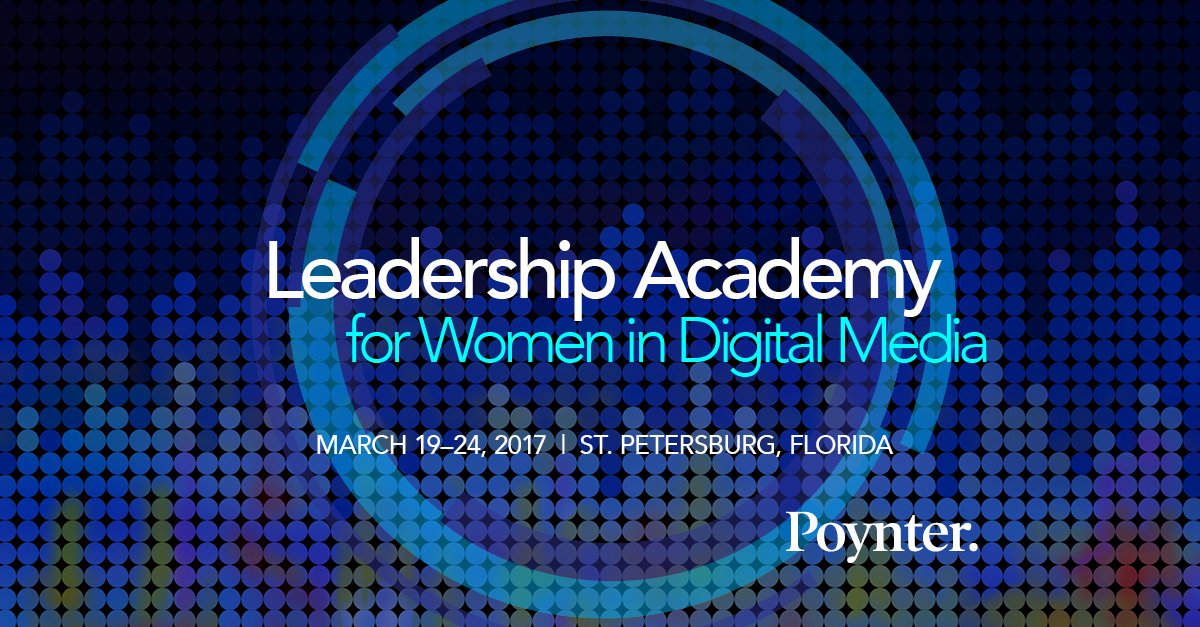 Time's running out. Apply by Nov 30 for <a href="/Poynter/">Poynter</a>'s #Leadership Academy for Women in Digital Media. poy.nu/wlacad17