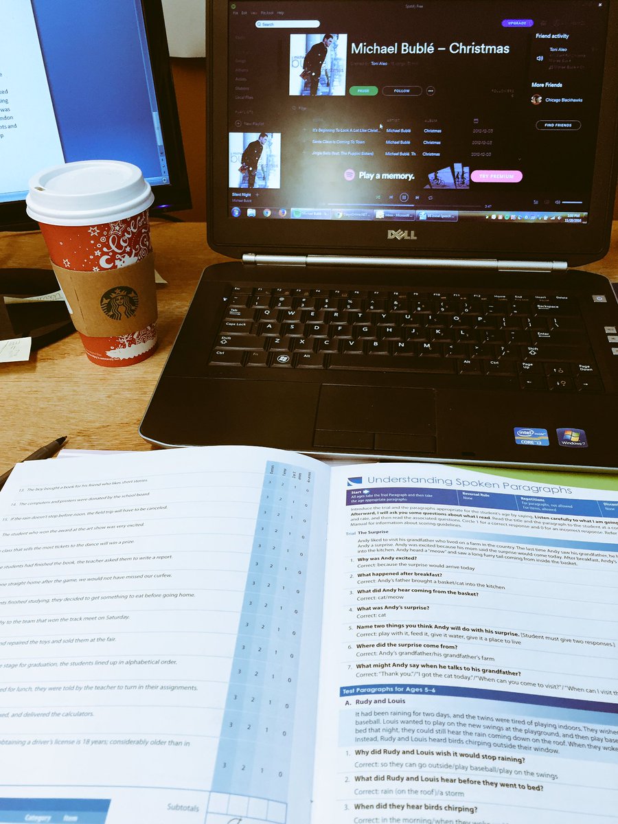 Work day for trimester1! Still nursing my ribs & cough but enjoying #Starbucks and #ChristmasMusic while working! #SLP #slpeeps #wintercold
