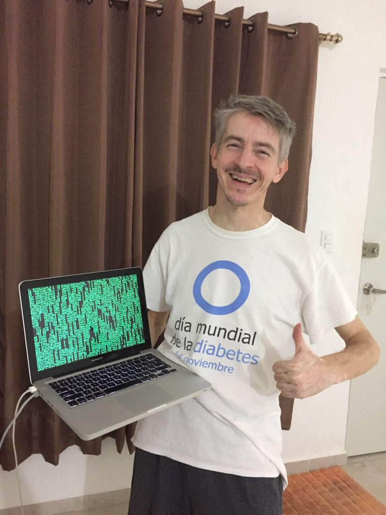 v6shell's tweet photo. Set up xidle(1) &amp; xlock(1) w/ matrix mode on #OpenBSD last night &amp; had fun showing it to @wendybencomo in my #WDD2016 #DMD2016 shirt too ! https://t.co/0bpk0e4SQt