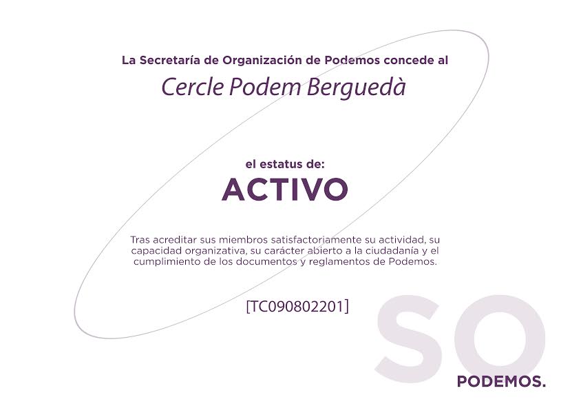 PodemB's tweet image. Nuestro Círculo Podem Bergueda ya es ACTIVO. Felicidades a todas y todos los compañera/os por el gran trabajo realizado,,,