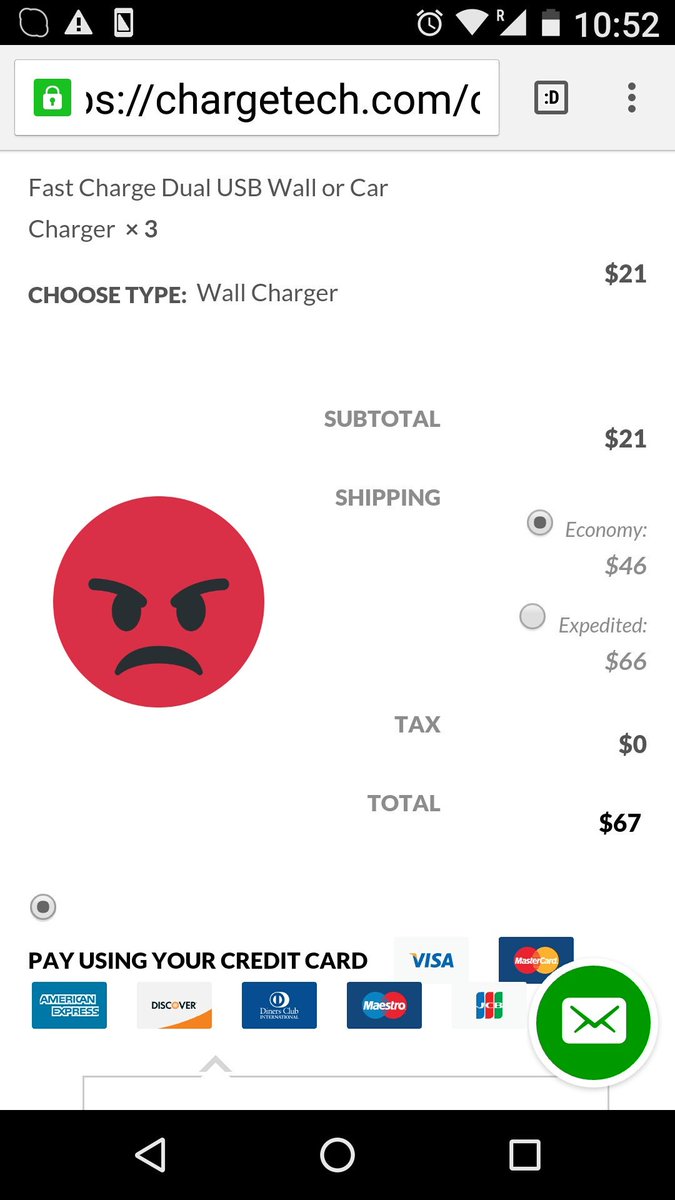 Crypto_Krill's tweet photo. ,@getchargetech #chargetech #ripoff US$46 for economy shipping of goods valued at $20 weighing 120 grams / 1/4 pound
#criminal https://t.co/eQ1Mvg3lIr